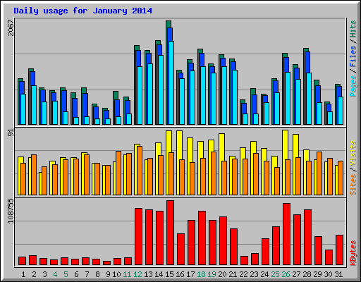 Daily usage for January 2014