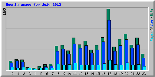 Hourly usage for July 2012