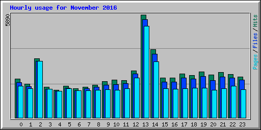 Hourly usage for November 2016