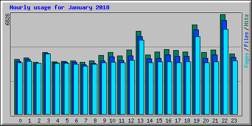 Hourly usage for January 2018