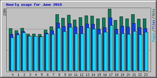 Hourly usage for June 2018