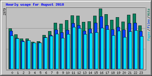 Hourly usage for August 2018